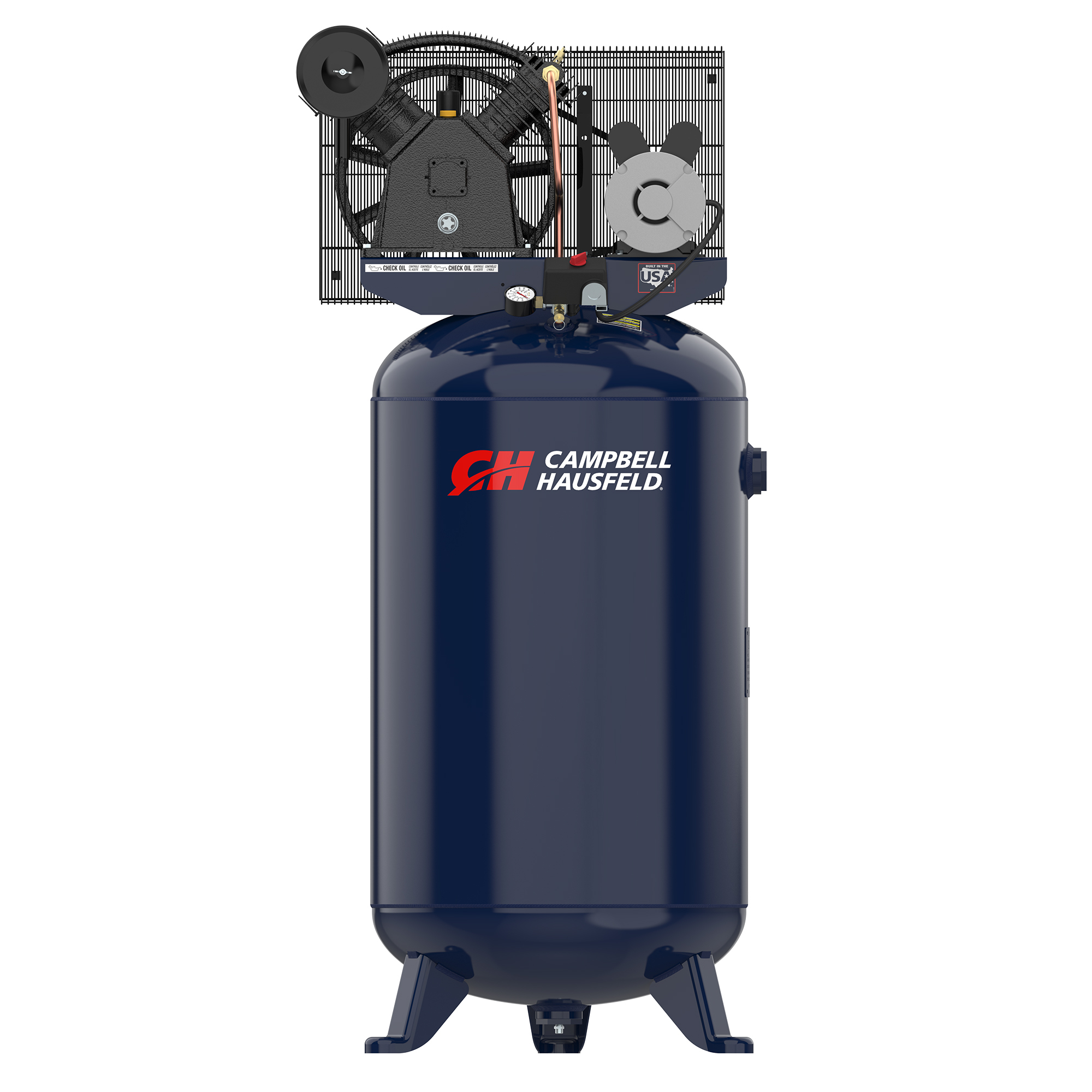 Campbell Hausfeld Vertical Stationary Electric Air Compressor, 80 Gallon, 175 PSI, 2-Stage, Model# XC802100